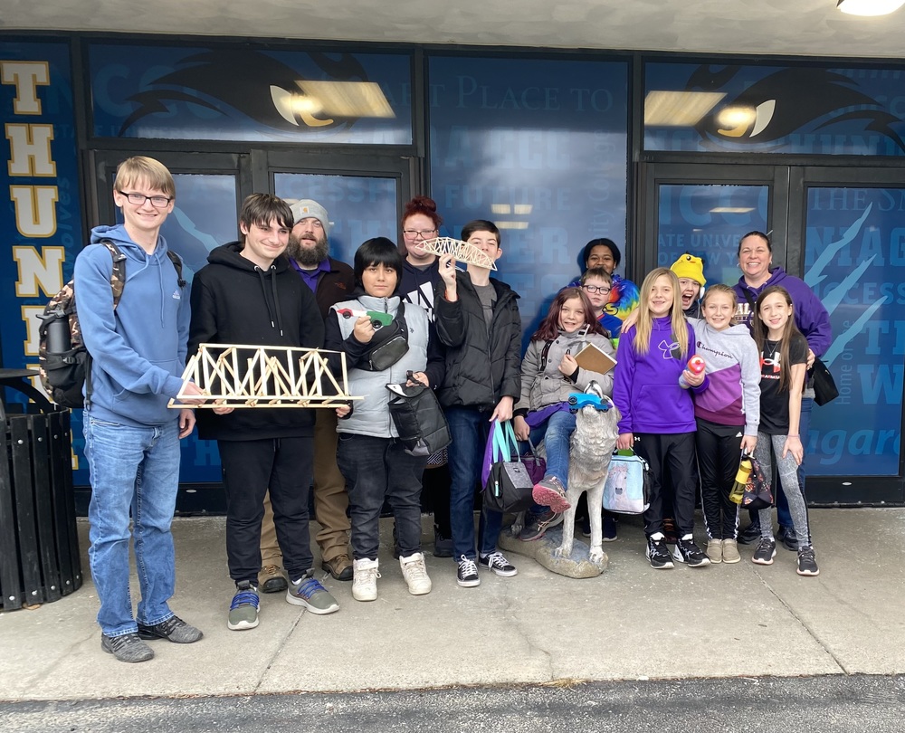 The Tech and Multimedia Clubs standing together.