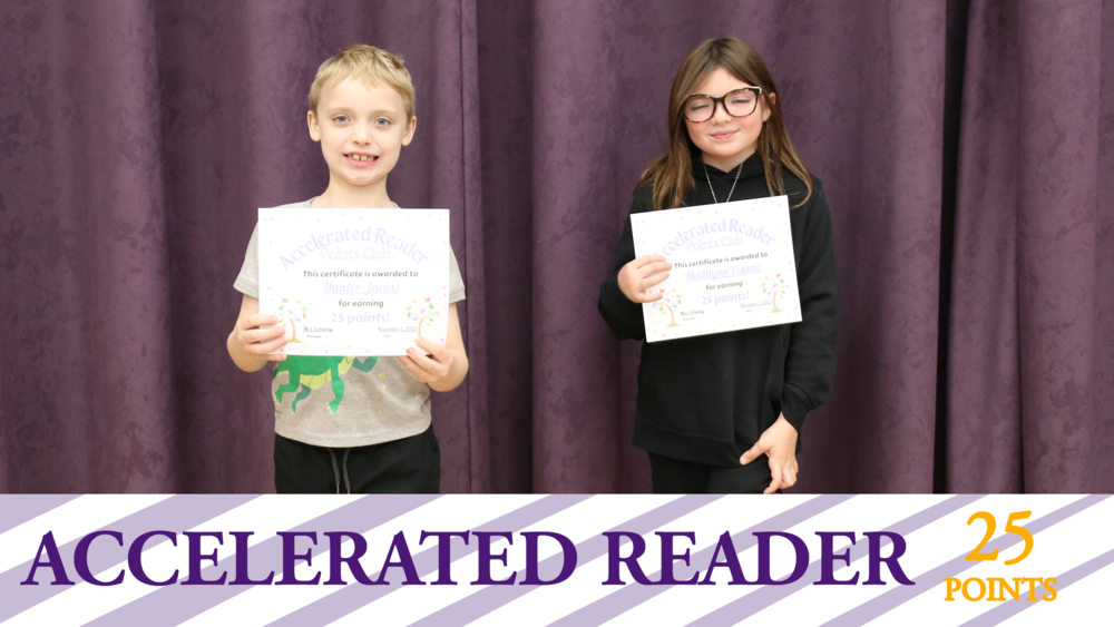 Accelerated Reader achievers pose with their certificates