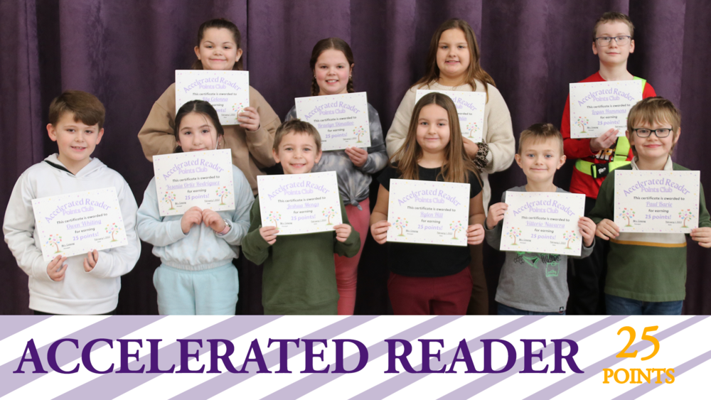 Accelerated Reader achievers pose with their certificates