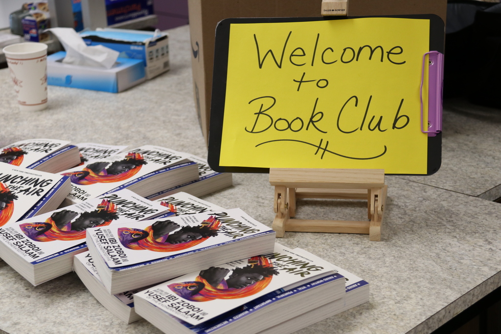 Book Club welcome sign