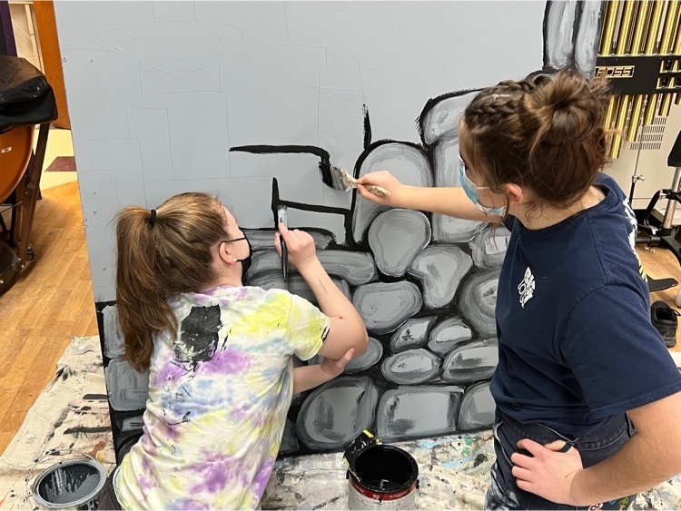 student paint a rock texture