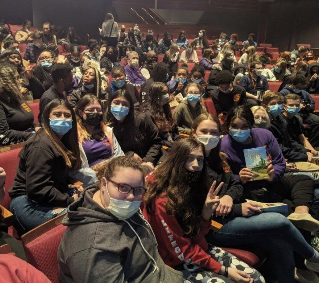 students await the show in the theatre