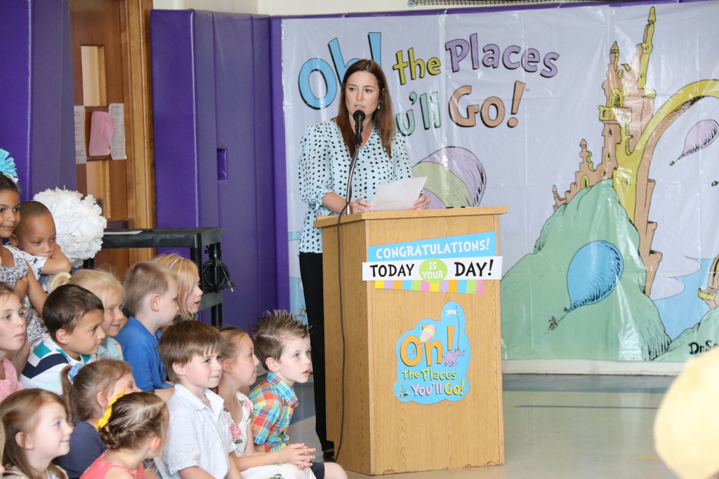 Principal Conway addresses kindergarteners