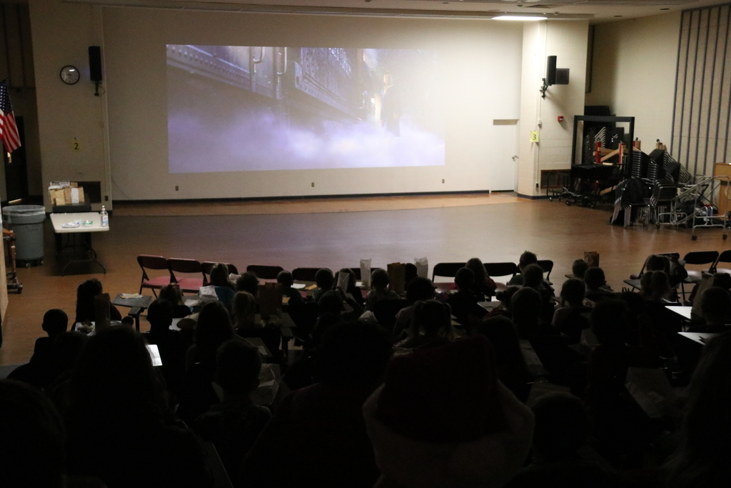 students watch the movie