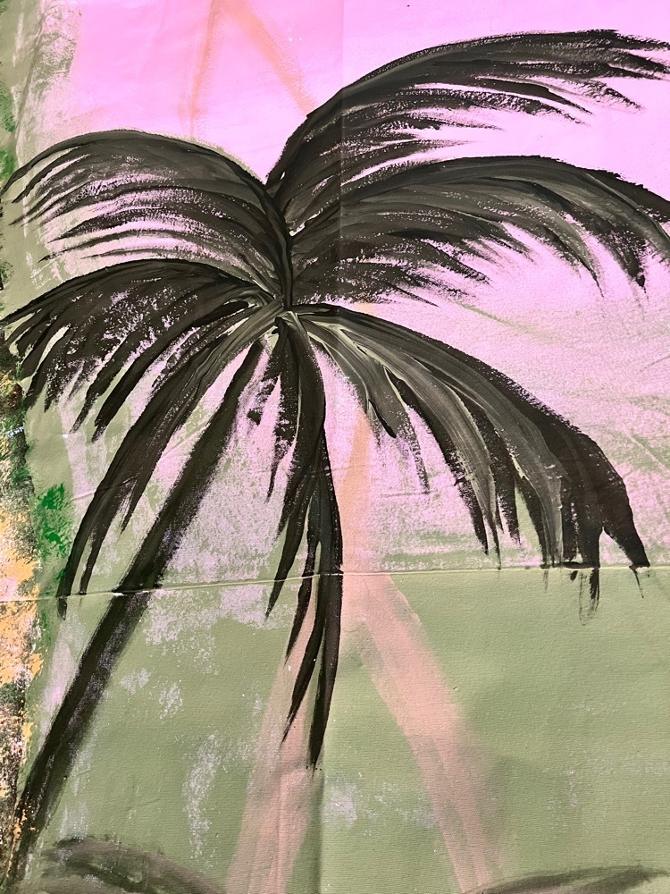 a palm tree backdrop