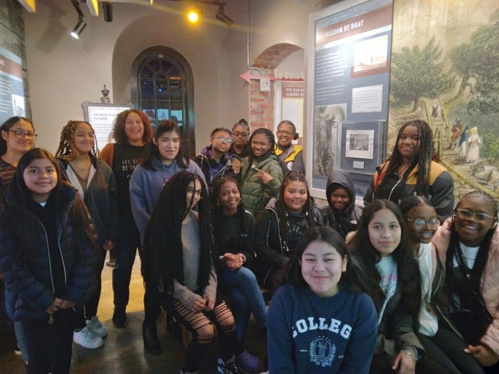 girls leadership group at Underground Railroad heritage center